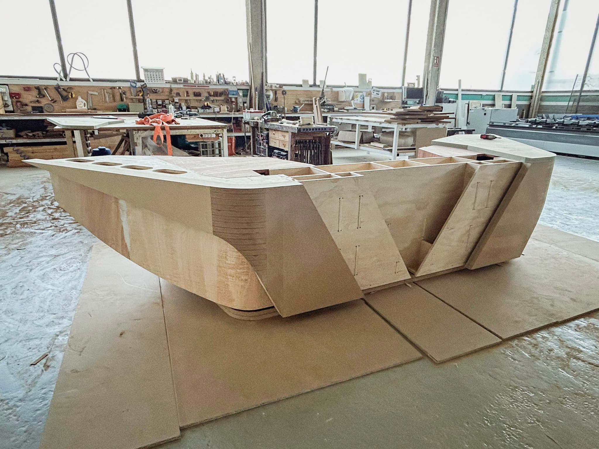 Bespoke executive desk handcrafted for a luxury project at the KZ Bespoke workshop